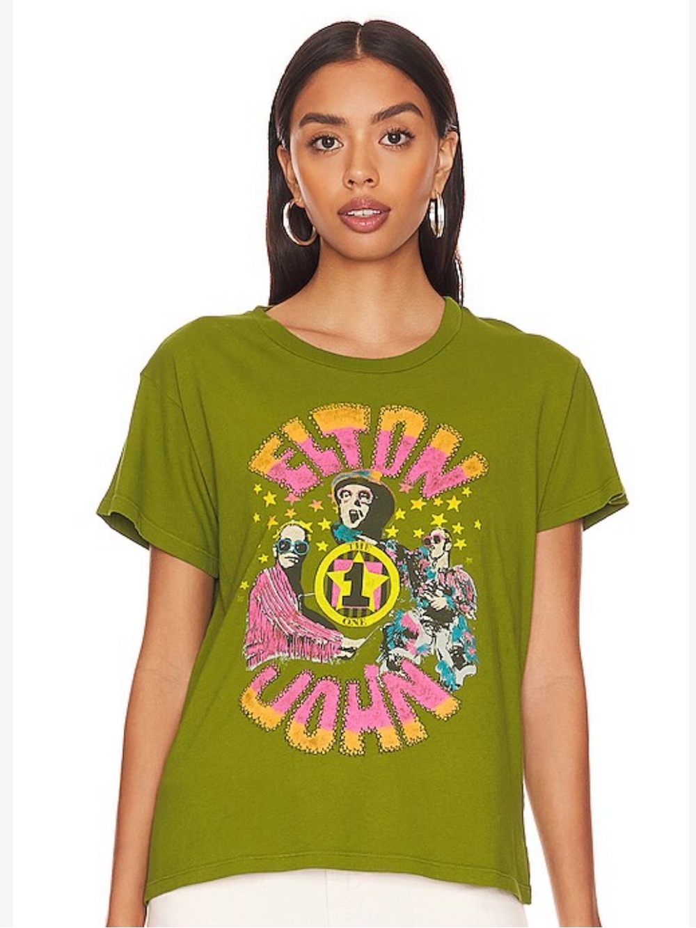 Daydreamer Olive Elton John Short-Sleeve Graphic Tee
